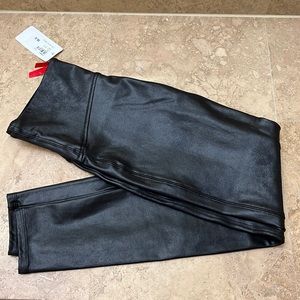 Spanx by Sara Blankely, black Faux Leather legging